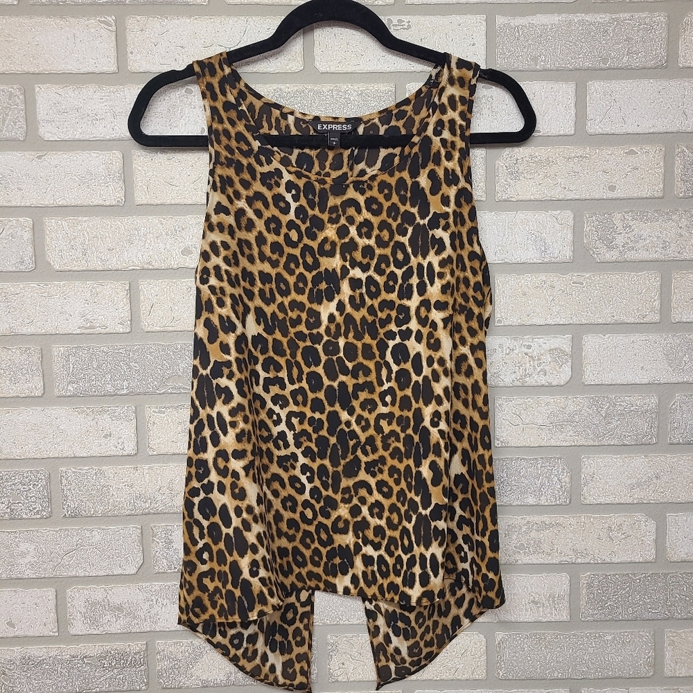 Express Sleeveless Cheetah Print Blouse Size Small